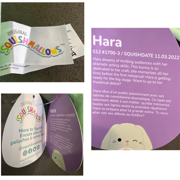 Squishmallows Easter Squad HARA The Green Bunny Holding Easter Egg 14โ BRAND NEW - Picture 16 of 16